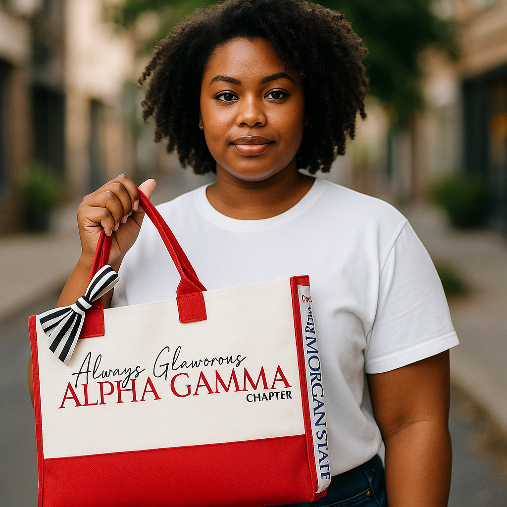 Alpha Gamma Always Glamorous Canvas Tote Bag