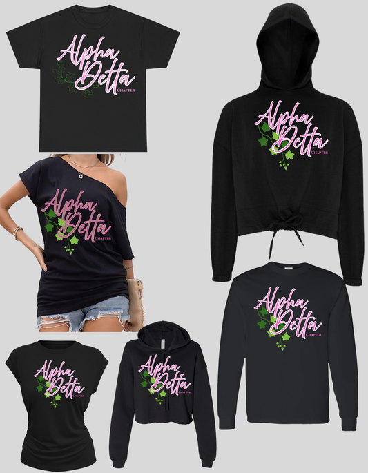 ΑΔ - Alpha Delta Chapter Pink and Green Chapter Shirt/Sweatshirt