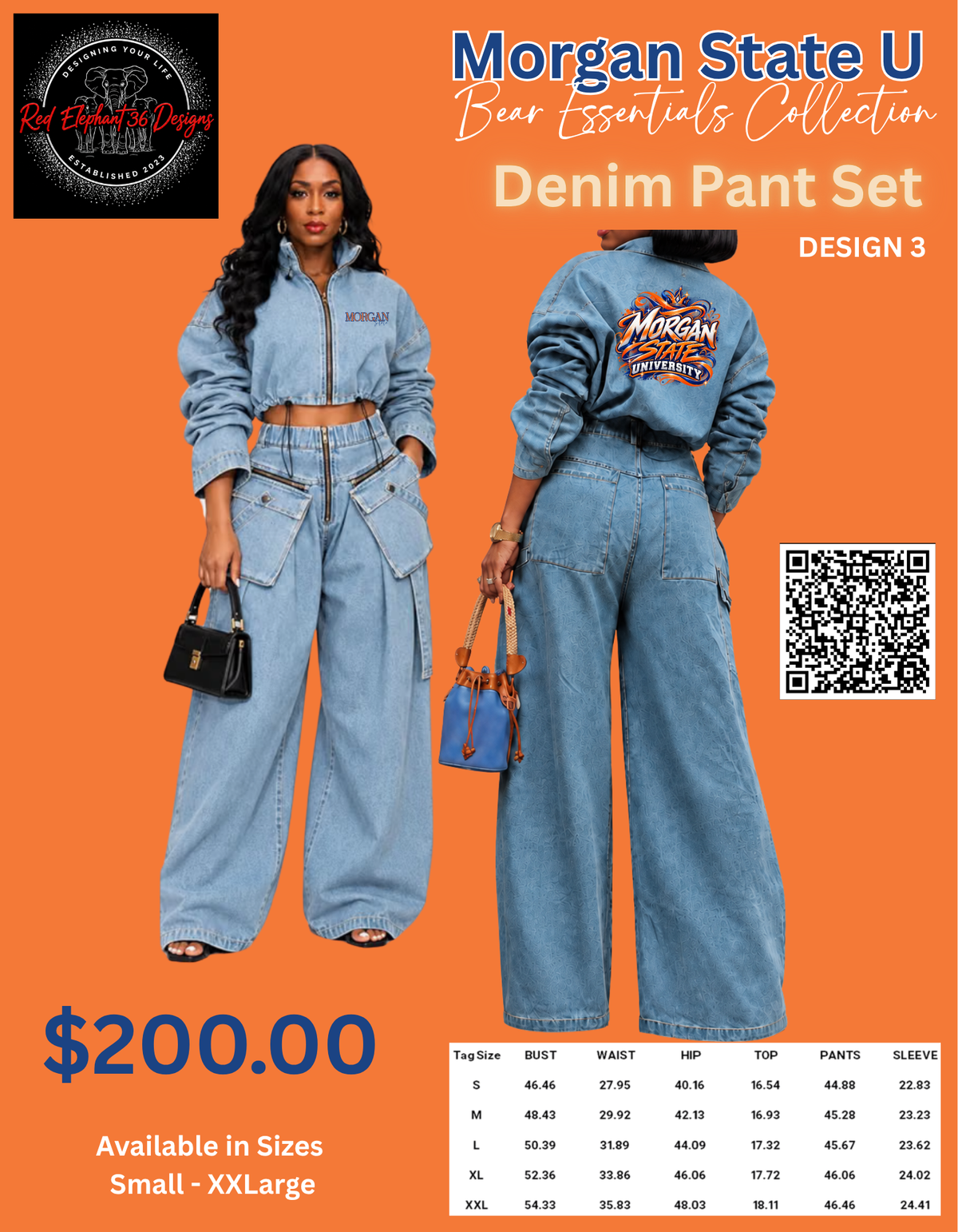MSU - Morgan State 2 Piece Denim Pant Set