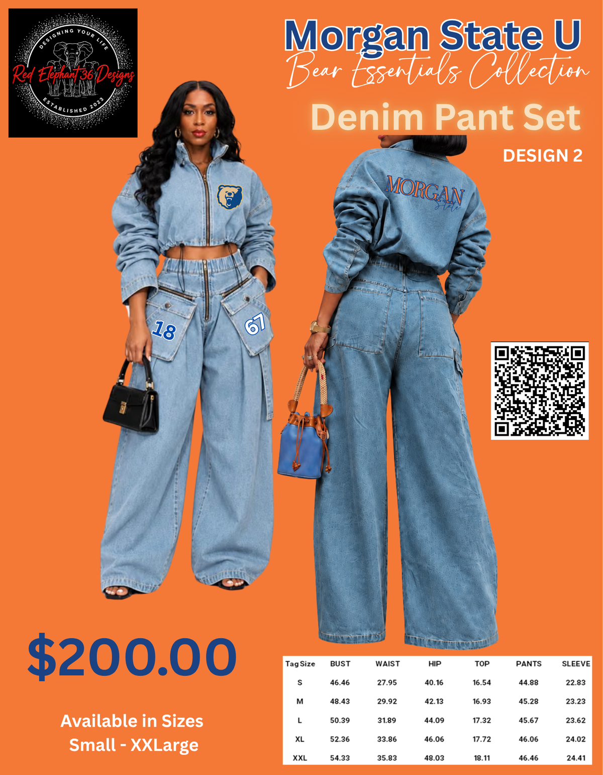 MSU - Morgan State 2 Piece Denim Pant Set