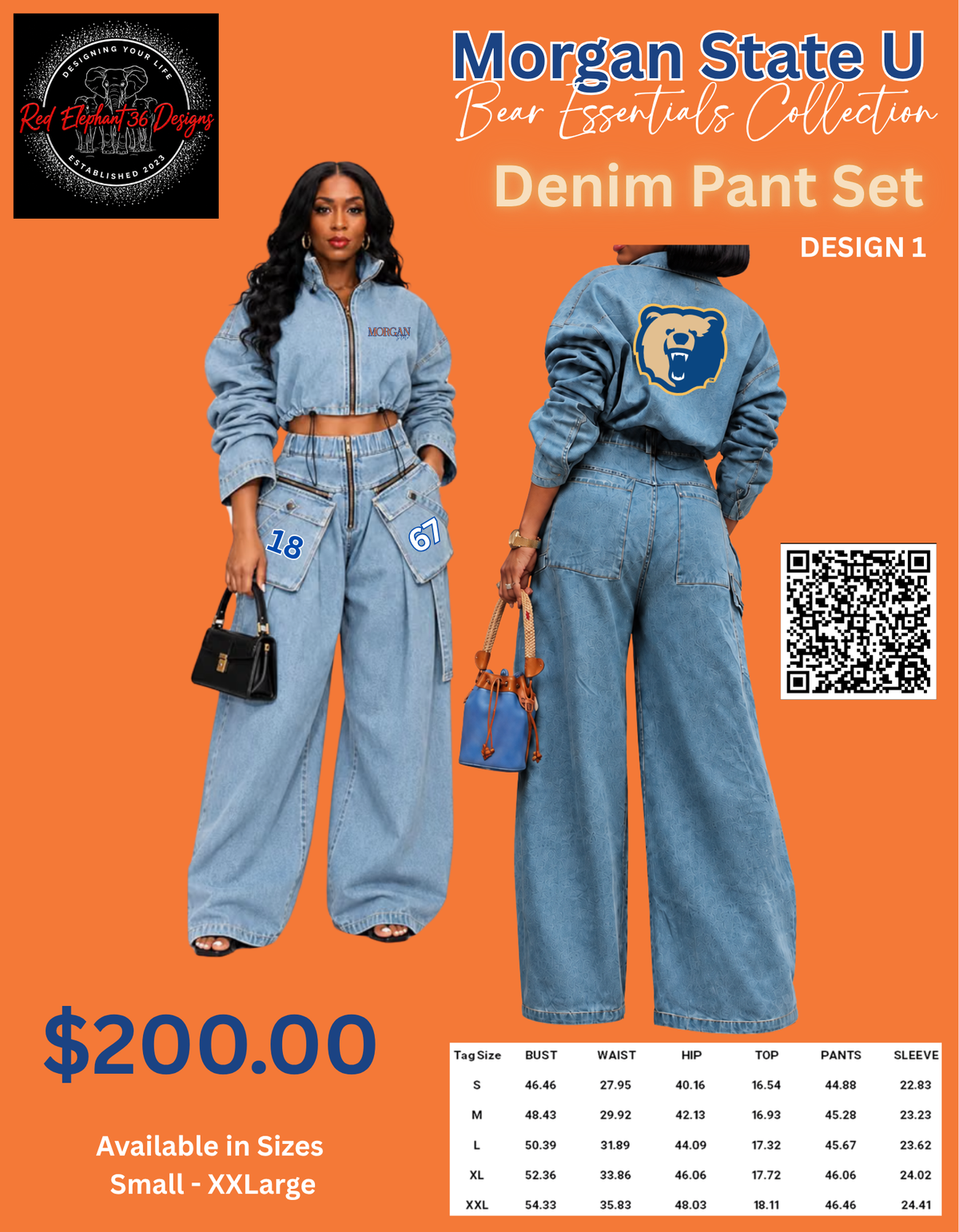 MSU - Morgan State 2 Piece Denim Pant Set