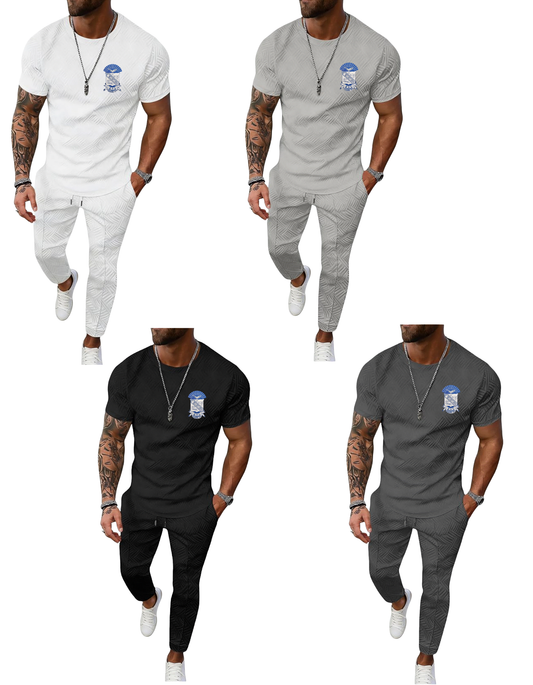 PBS Textured Casual Pant Set