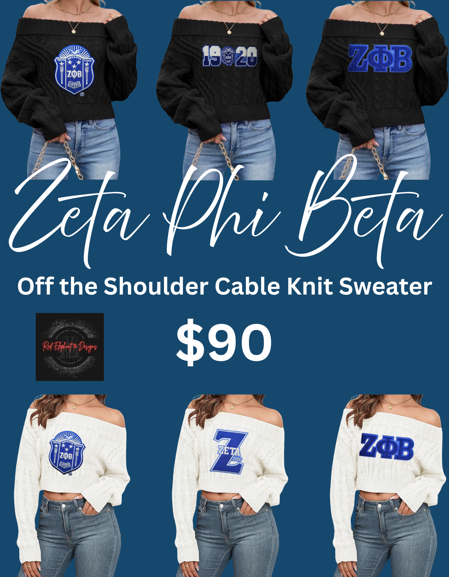 ZPB Off the Shoulder Cable Knit Sweater