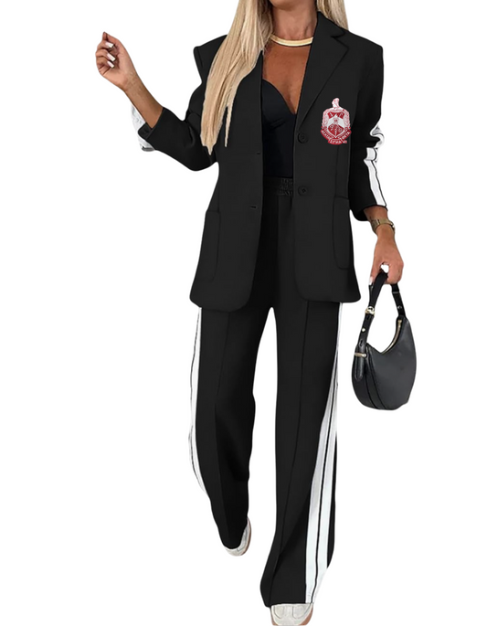 Delta Sigma Theta Striped Casual Suit