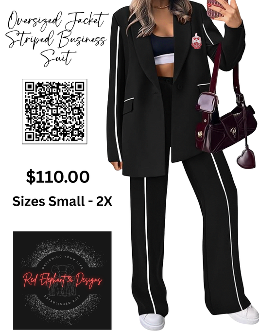 Delta Sigma Theta Oversized Jacket Thin Striped Business Suit