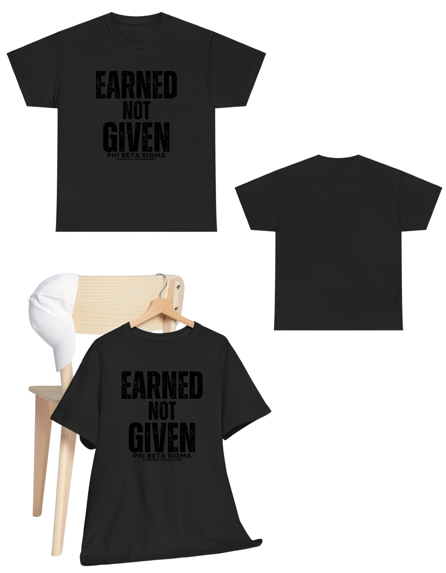 Phi Beta Sigma Earned NOT Given 3-D Puff Vinyl T-Shirt