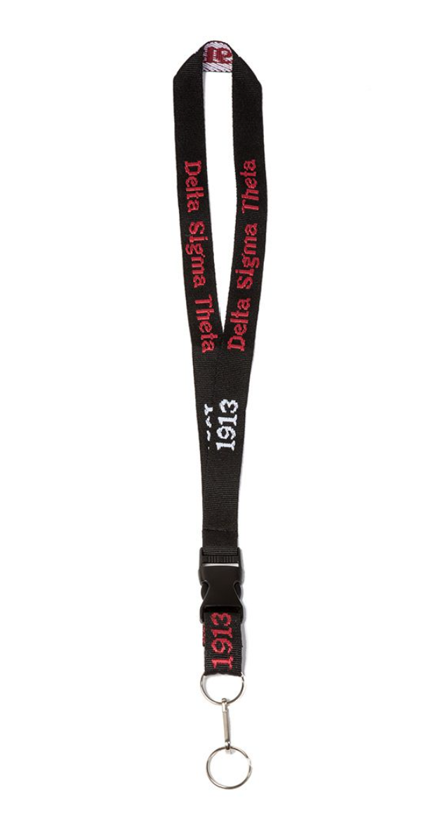 Delta Sigma Theta Woven Embroidered Lanyard