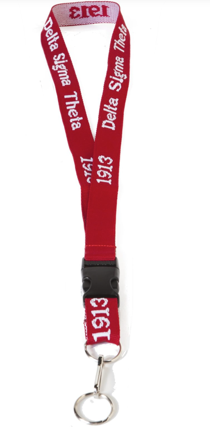 Delta Sigma Theta Woven Embroidered Lanyard