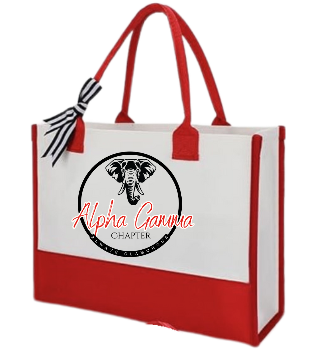 Alpha Gamma Always Glamorous Canvas Tote Bag