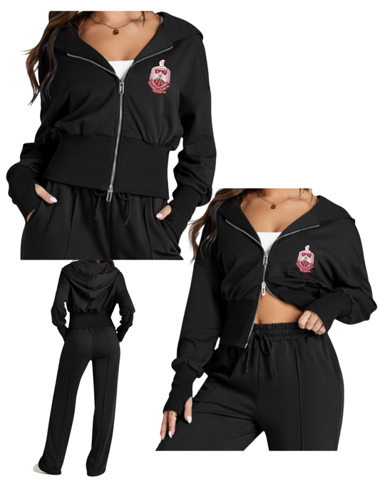 Delta Sigma Theta Double Zipper Sweatsuit